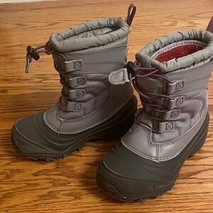 The North Face Gray and Purple Snow Boots